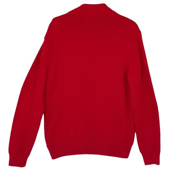 CHAPS Fair Isle Sweater Jumper Men's L 1/4 Zip Knit Snowflakes Winter Ski Nordic - Picture 2 of 13